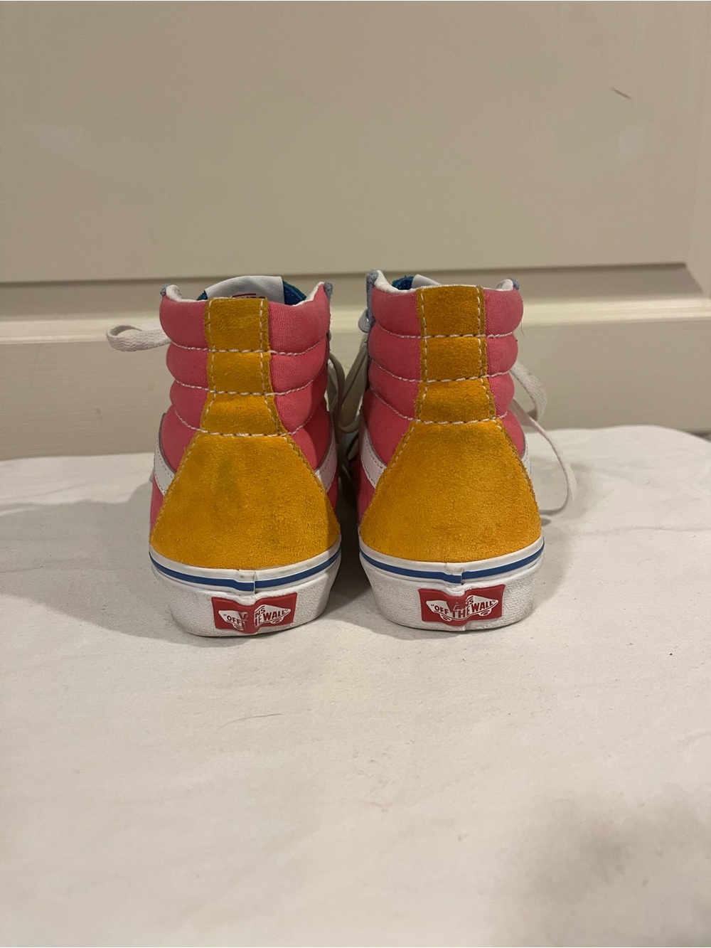 Vans High-Top Sneakers in Teal, Light Blue & Pink - Picture 4 of 10